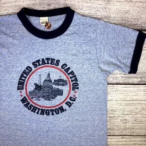 Vintage 1980s Washington D.C. The Capitol Ringer T-shirt